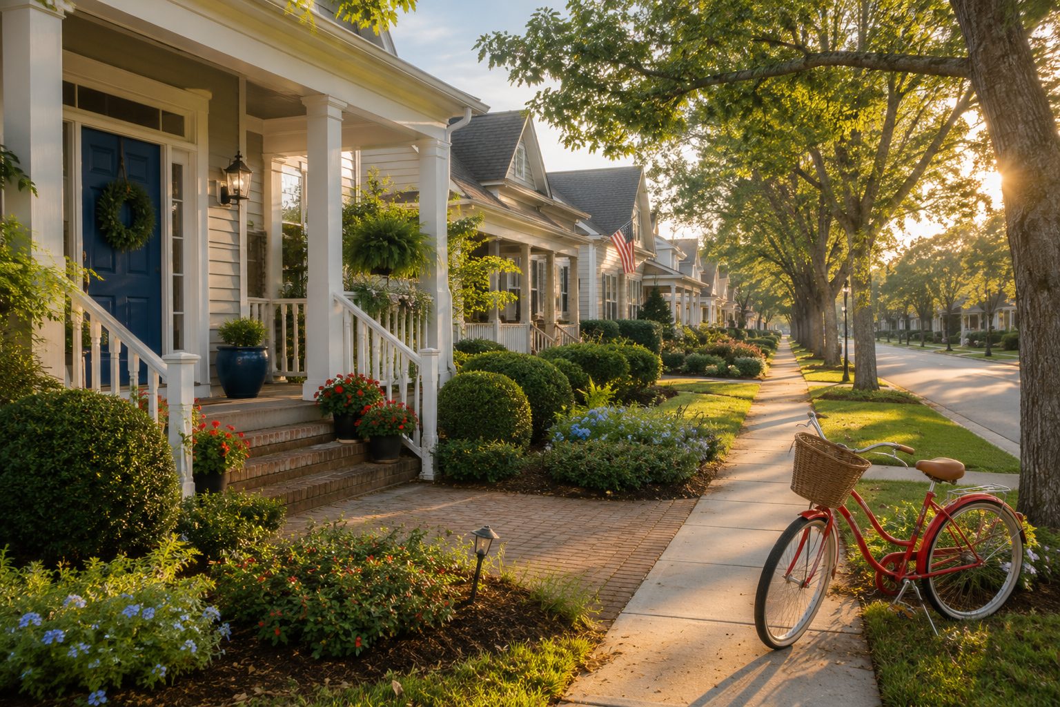 Central Florida neighborhood with welcoming homes and tree-lined streets