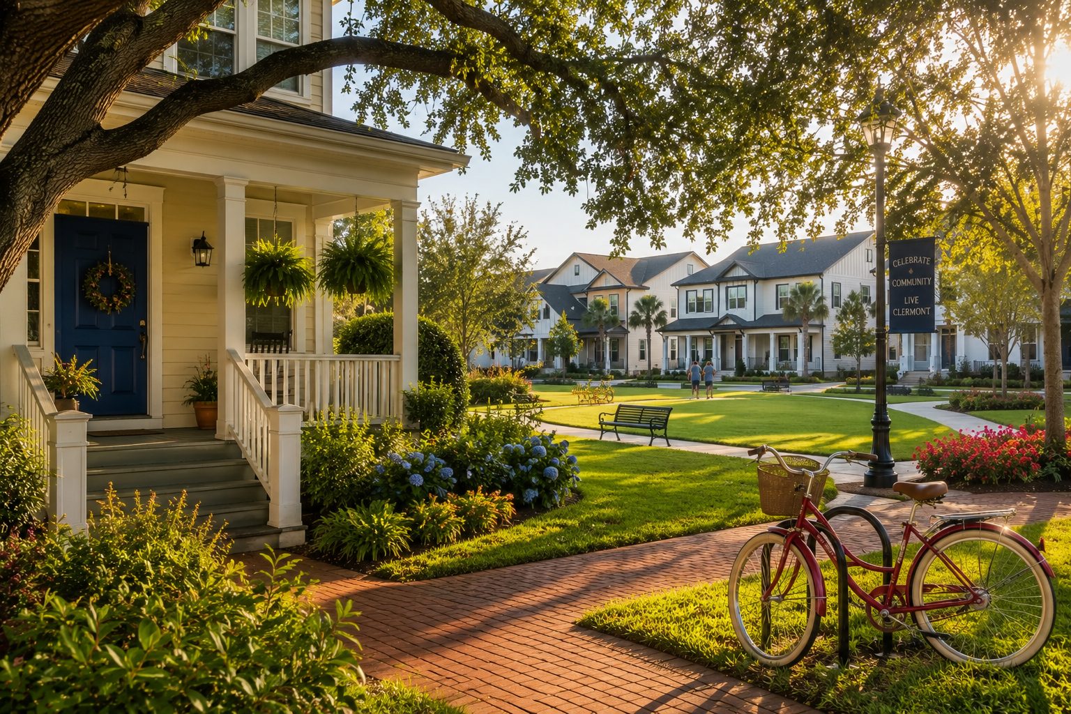 Established neighborhood and newer homes in a Central Florida community