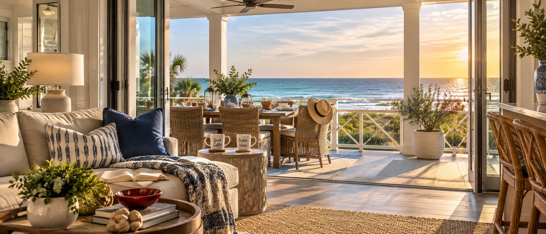 Welcoming Florida second home with open living space overlooking the Gulf